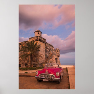 Pôster Carro Clássico Vermelho, Cuba