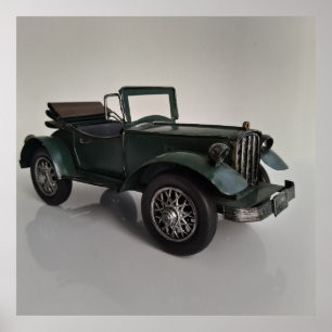 Poster carro convertível antigo estilo retrô