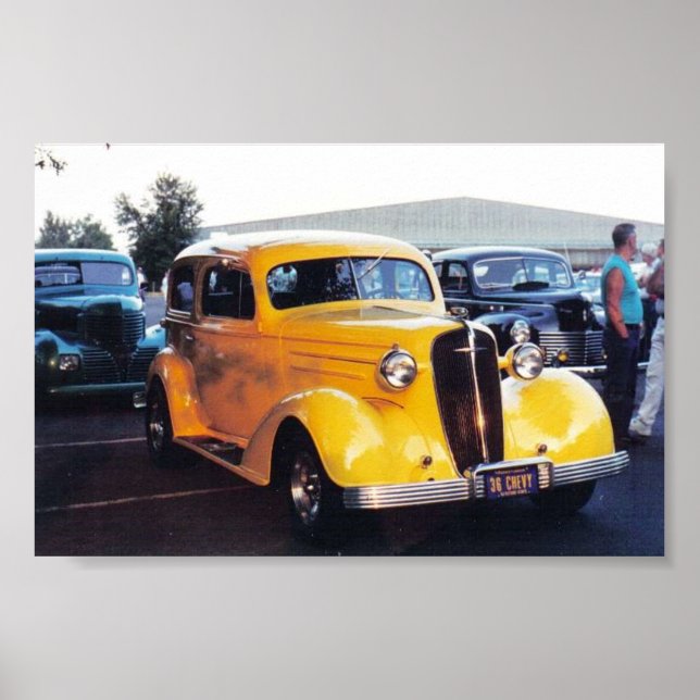 Poster Carro / Coupe amarelo dos anos 40 (Frente)