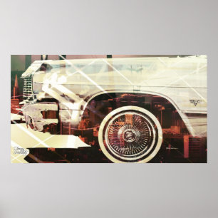 Poster carro da cidade dado forma
