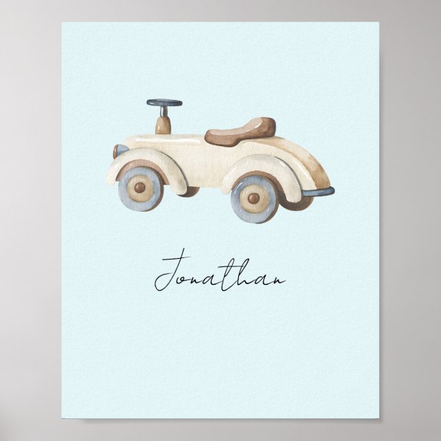 Poster Carro de Brinquedo Vintage Personalizável (Frente)
