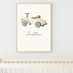 Poster Carro de Brinquedo Vintage Personalizável