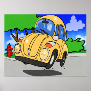 Poster Carro de Cartoon Bonito