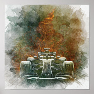 Poster Carro de Corrida Clássico da Fórmula Antiga em Mov