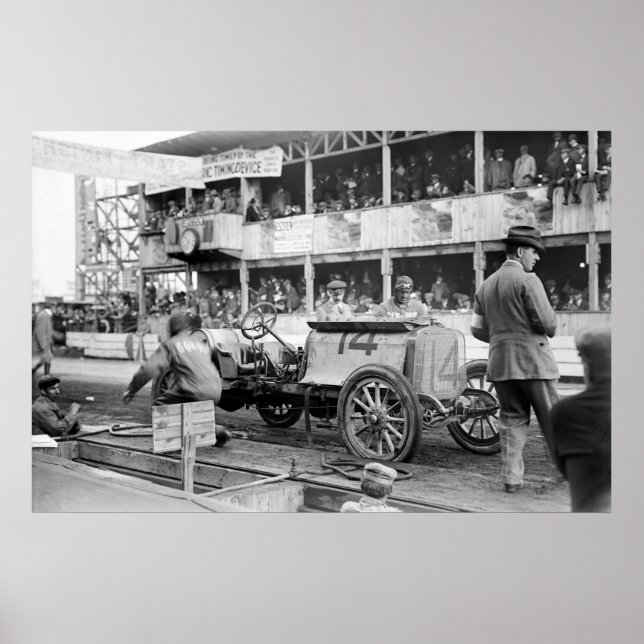 Pôster Carro de corrida da Taça Vanderbilt: 1910 (Frente)