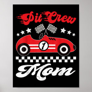 Poster Carro de Corrida da Tripulação de Pit, Correndo na