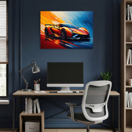 Poster Carro de Corrida Elegante Velocidade e Estilo