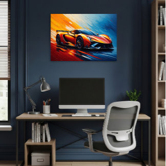 Poster Carro de Corrida Elegante Velocidade e Estilo