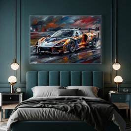 Poster Carro de Corrida Supercarro Orange GTR