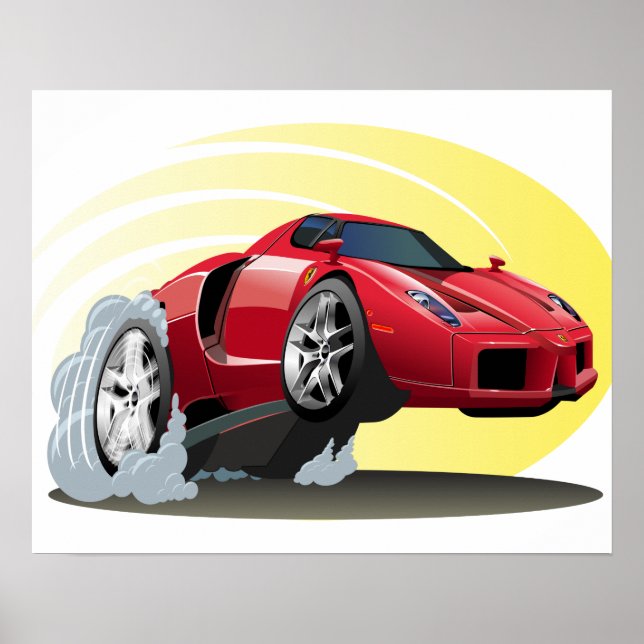 Poster Carro de desenho animado (Frente)