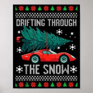 Poster Carro de Natal Derrapando na Neve Homens Feios de
