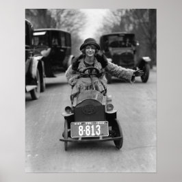 Poster Carro de pedal dirigível Flapper, 1924. Foto antig