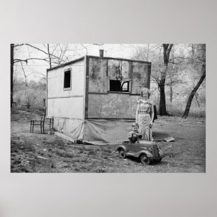 Pôster Carro de Pedal Vintage na Depressão do Excelente, 