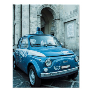 Pôster Carro de polícia perfeito do poster   Fiat 500%