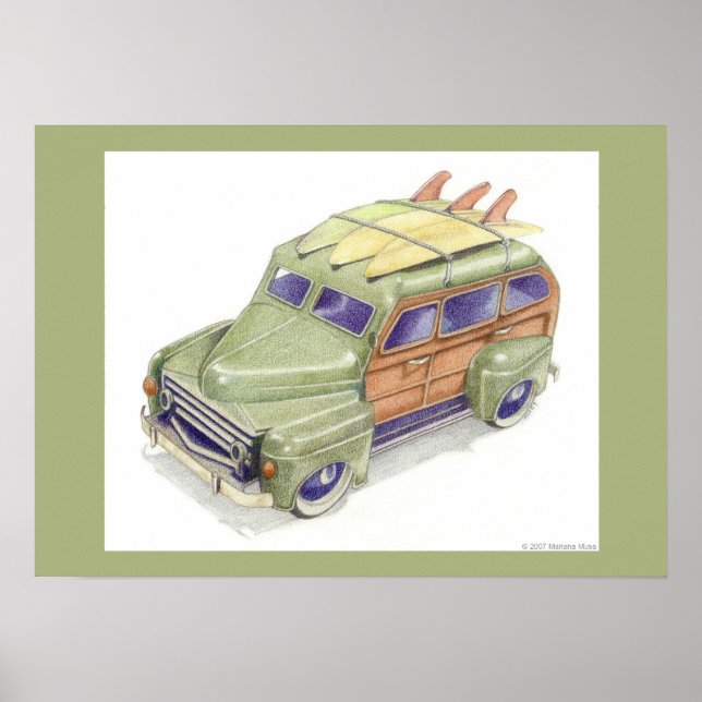 Pôster Carro de Surf (Frente)