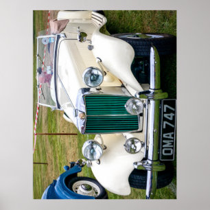Poster Carro desportivo britânico clássico MG TD Jigsee P