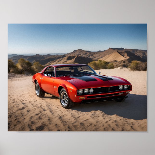 Poster carro desportivo no deserto (Frente)