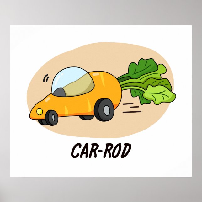 Poster Carro Engraçado Carrot Quente (Frente)