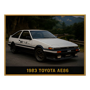 Pôster Carro Esportivo Clássico Japonês Toyota AE86 1983