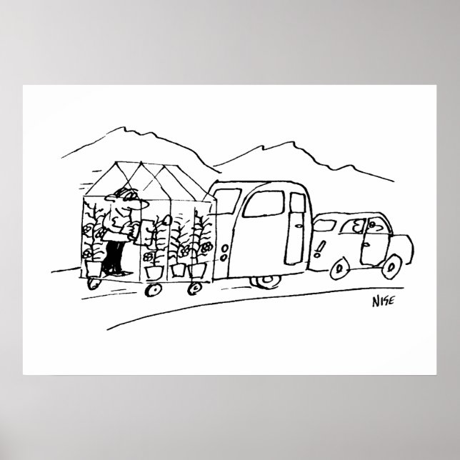 Pôster Carro está rebocando uma caravana e também uma est (Frente)