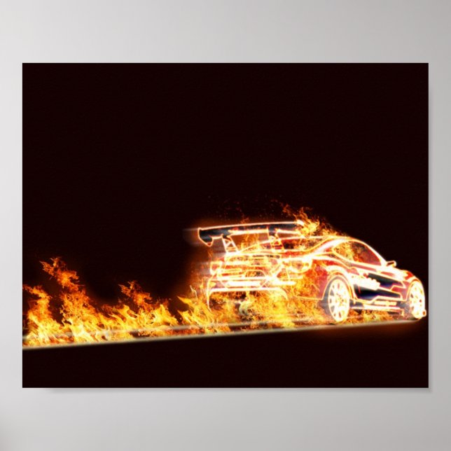 Poster Carro Flaming (Frente)