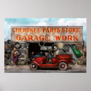 Pôster Carro - Garage - Cherokee Parts Store - 1936