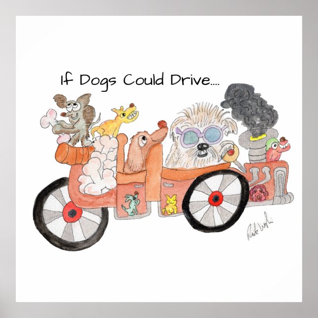 Poster Carro Ideal para Cães (Frente)