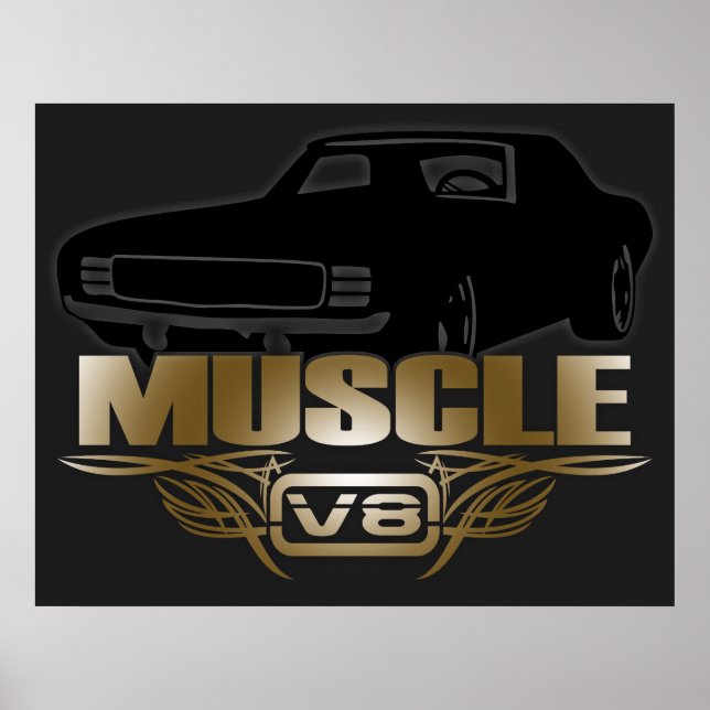 Pôster Carro Muscular V8 (Frente)