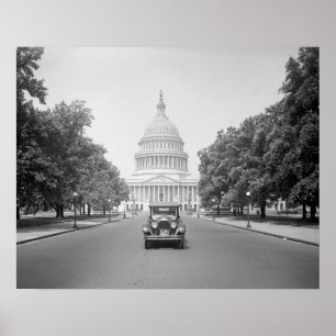 Poster Carro no Capitólio dos EUA, 1923. Foto Antiga
