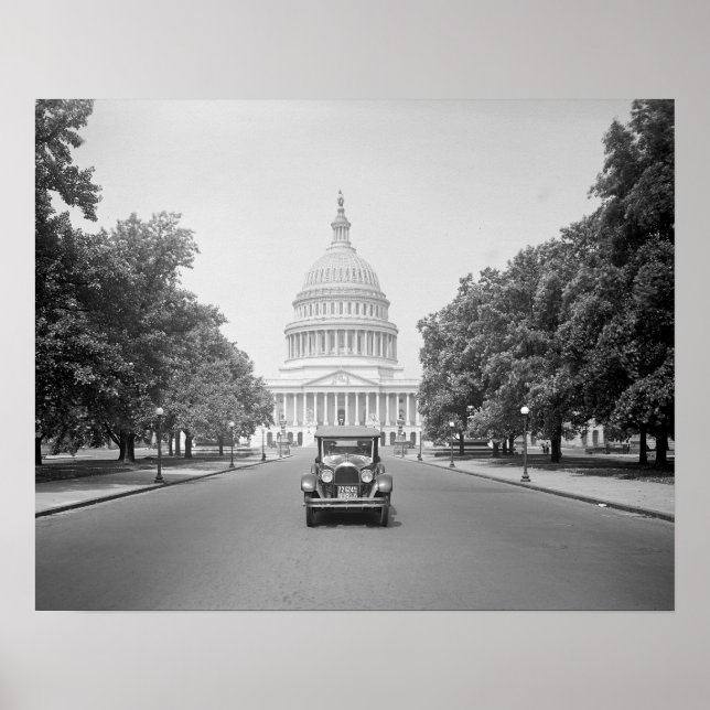 Poster Carro no Capitólio dos EUA, 1923. Foto Antiga (Frente)