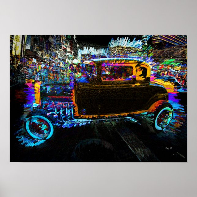 Poster Carro, Noites de agosto quente, Reno (Frente)