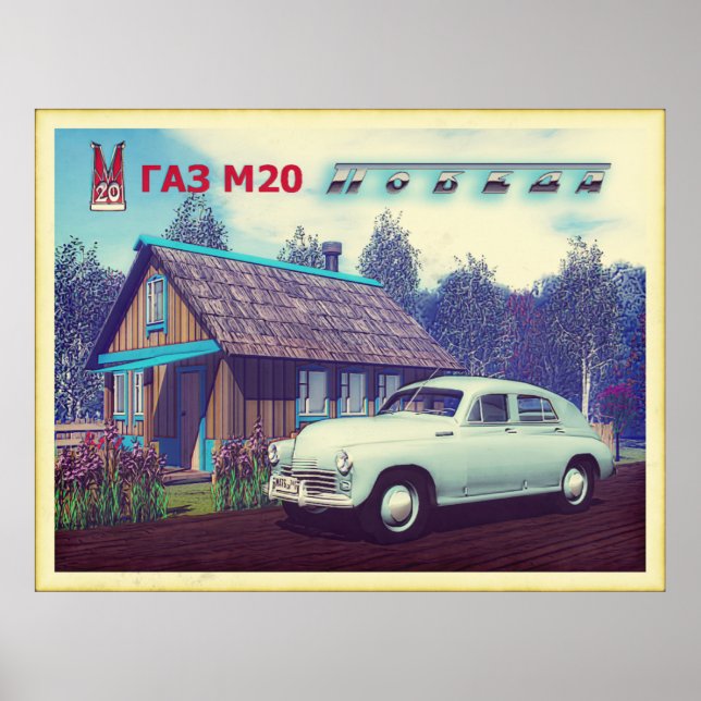 Poster Carro Russo E Dacha (Frente)