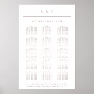 Poster Carro Sentado de Casamento de Taupe Rosa Suja