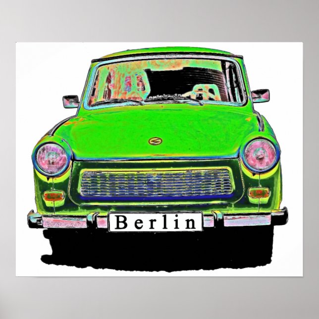 Pôster Carro Trabant em Verde, Berlim (Frente)