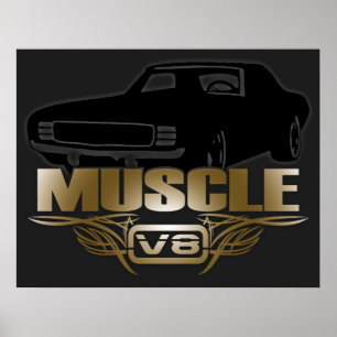 Pôster Carro V8 do músculo
