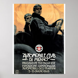 Poster Carro vintage AUTOMÓVEL DE Publicidade DO CLUB DI
