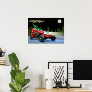 Poster Carro vintage de Natal