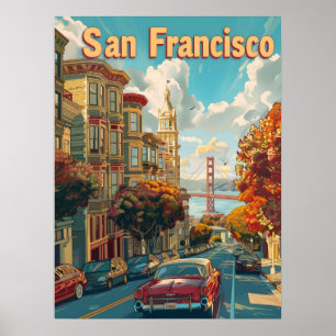 Poster Carro vintage de São Francisco