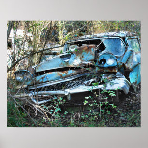 Poster Carro Vintage Destruído