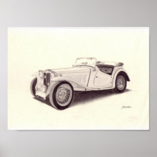 Pôster Carro vintage: MG TC