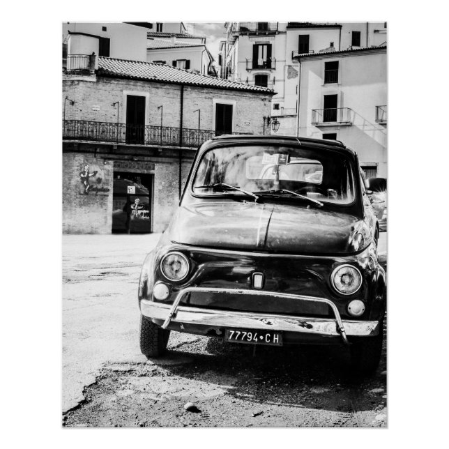 Pôster Carro vintage perfeito para Poster | Fiat 500 | It (Frente)