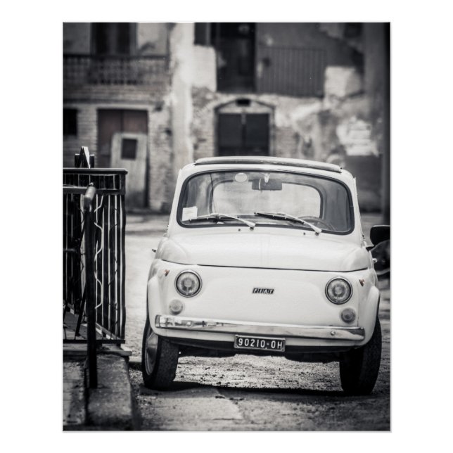 Pôster Carro vintage perfeito para Poster | Fiat 500 | Ro (Frente)