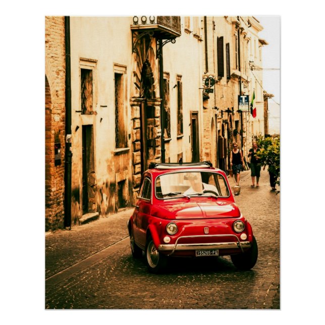 Pôster Carro vintage perfeito para Poster | Fiat 500 | Ro (Frente)