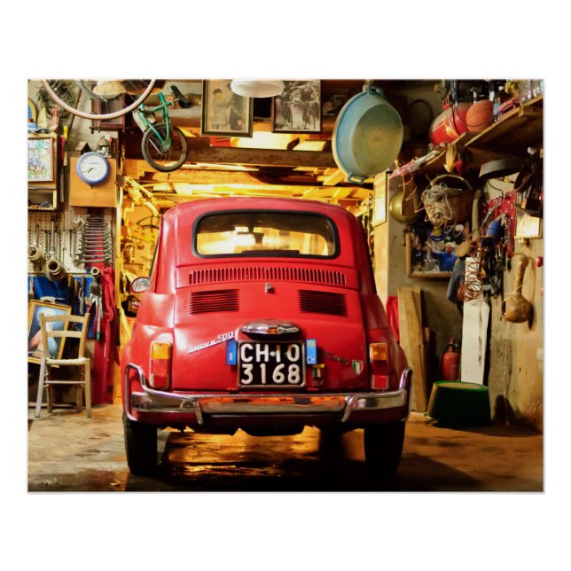 Pôster Carro vintage perfeito para Poster | Fiat 500 | Ro (Frente)