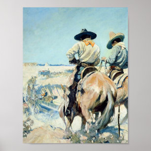 Poster Carroça de Suprimentos Arte Ocidental por NC Wyeth