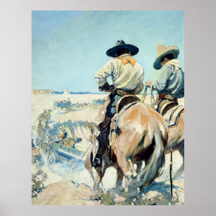 Poster Carroça de Suprimentos Western Art por NC Wyeth