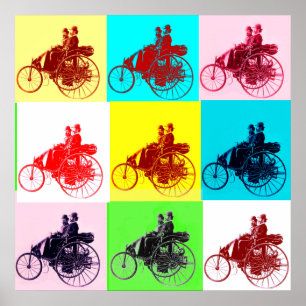 POSTER CARROS ANTIGOS COLEÇÃO POP ART