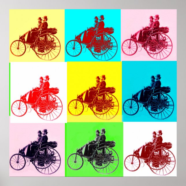 POSTER CARROS ANTIGOS COLEÇÃO POP ART (Frente)