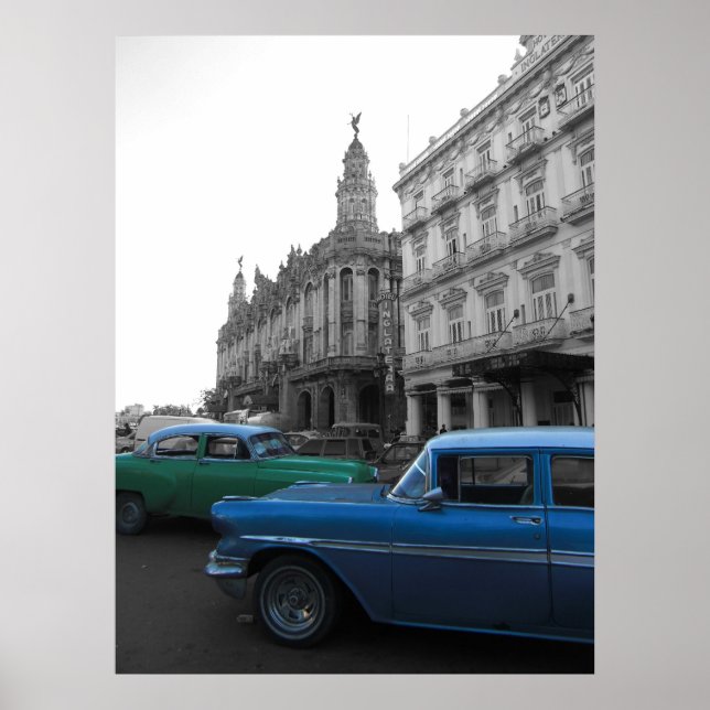 Poster Carros antigos em Havana (Frente)