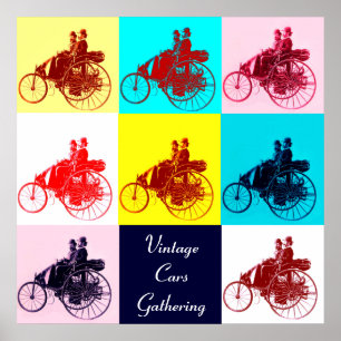 POSTER CARROS ANTIGOS REÚNEM POP ART